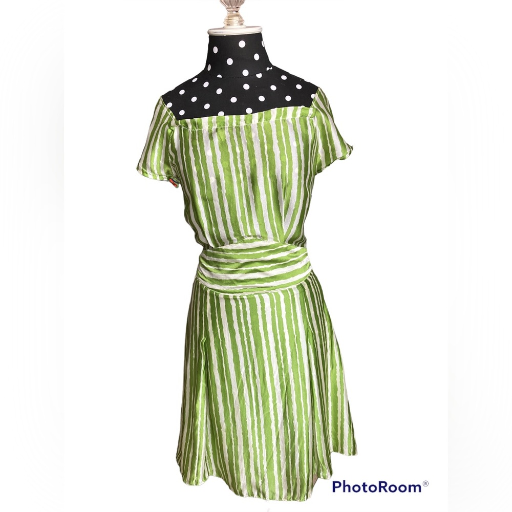 Max &DG Green Stripped Dress Women Size 4